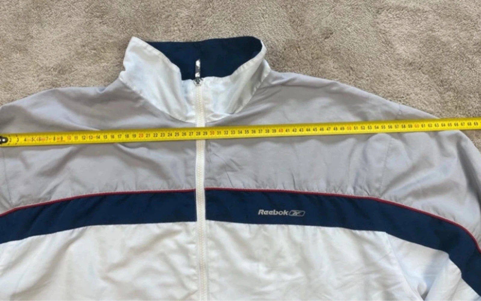 Reebok Jaqueta Esportiva Vintage Branca e Azul Marinho Tamanho XL – photo 20